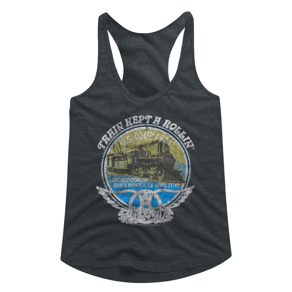 Aerosmith Rollin Official Ladies Racerback Shirt