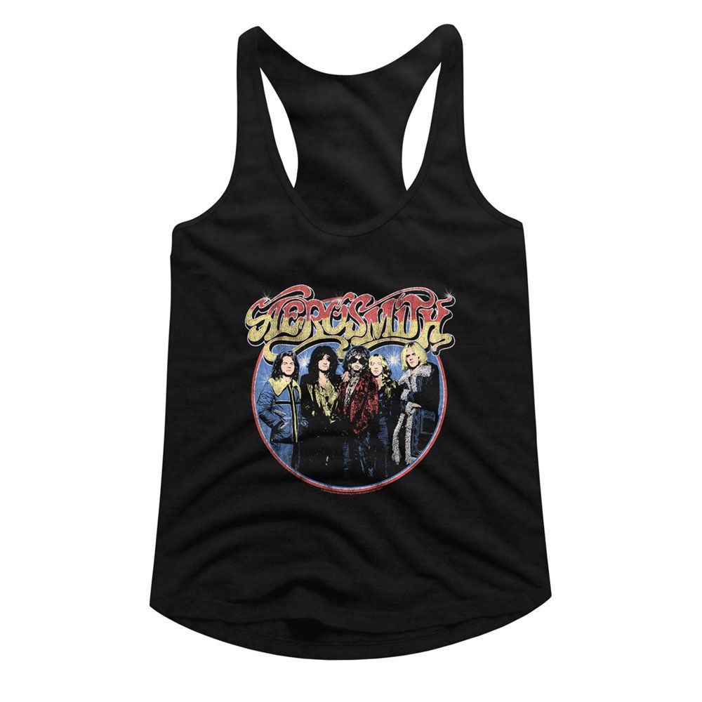 Aerosmith Circle Band Official Ladies Racerback Shirt