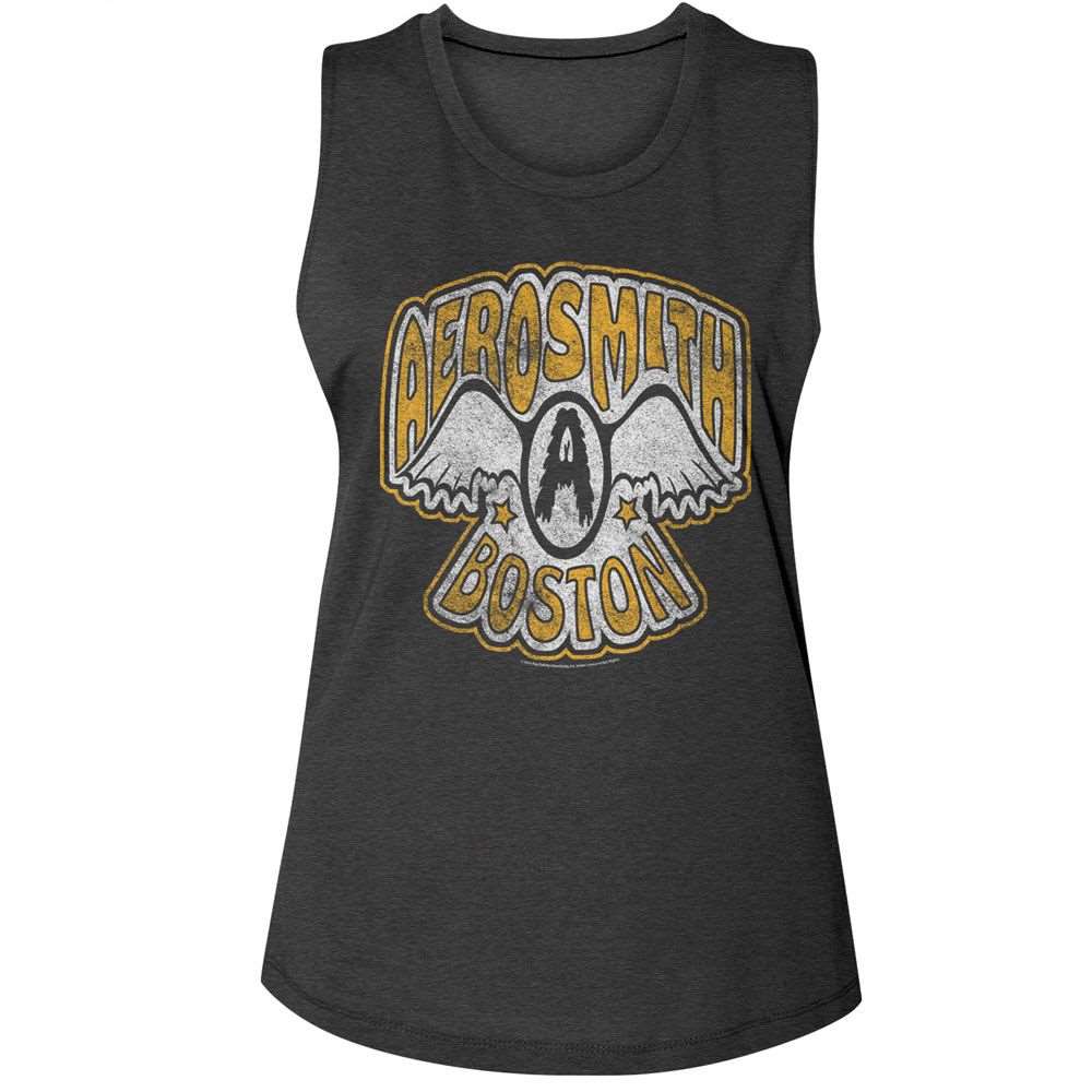 Aerosmith Vintage Logo Boston Official Ladies Muscle Tank