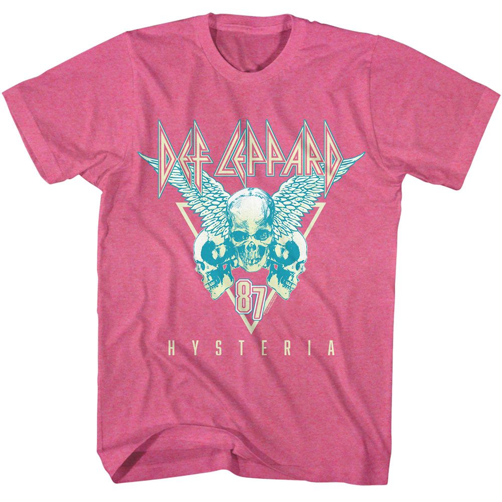 Def Leppard Skulls 3 Tone Heather T-Shirt