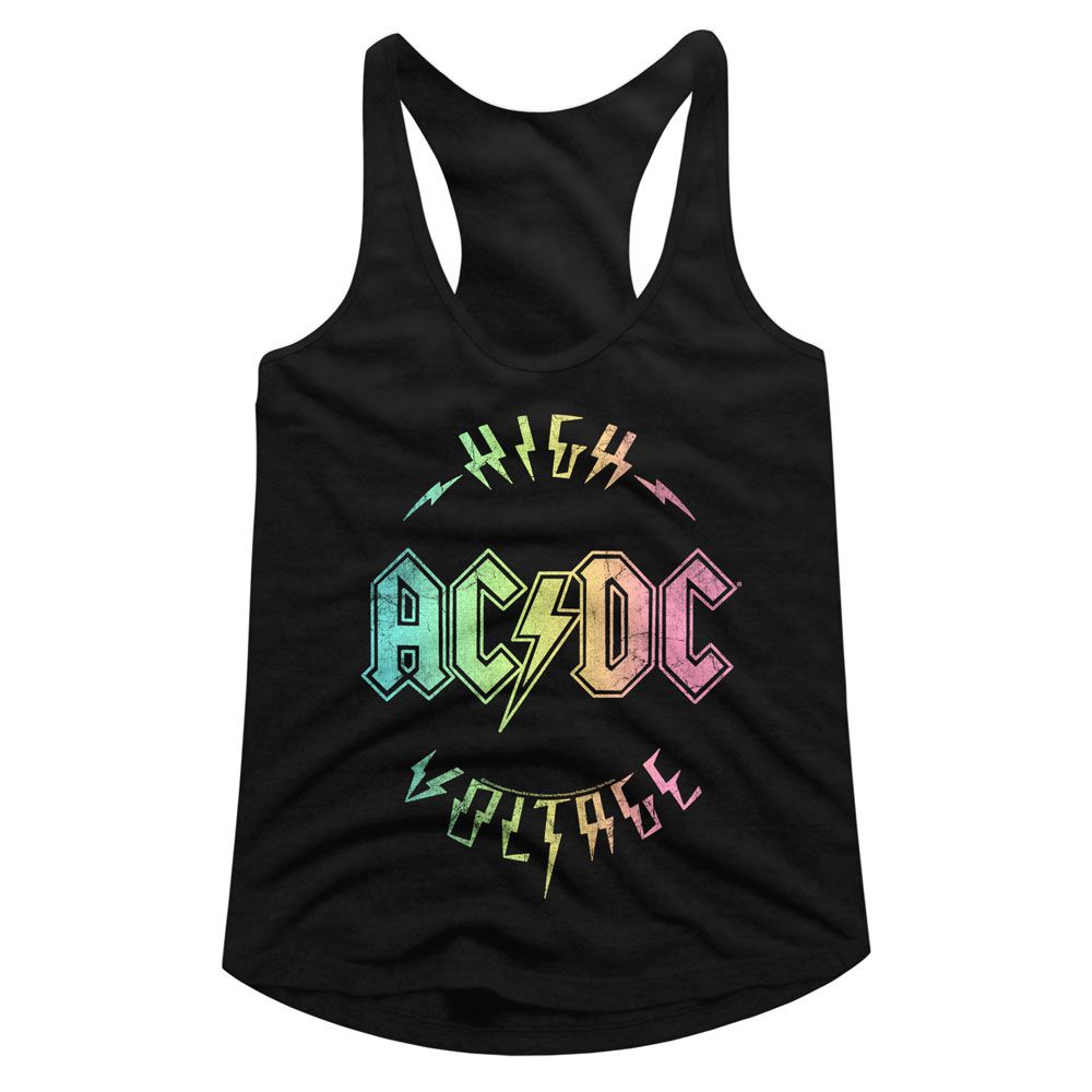 AC/DC Multi Color High Voltage Official Ladies Racerback Shirt