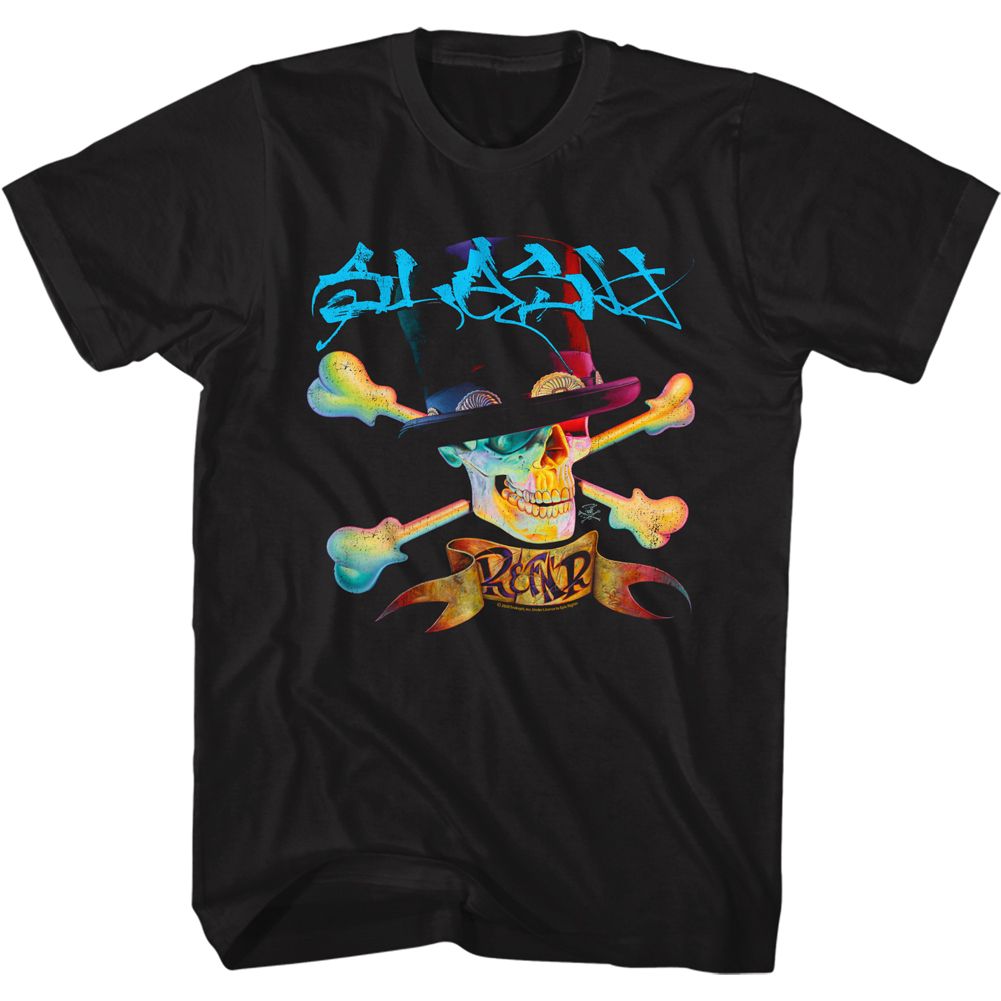 Slash Skull And Bones In Hat T-Shirt