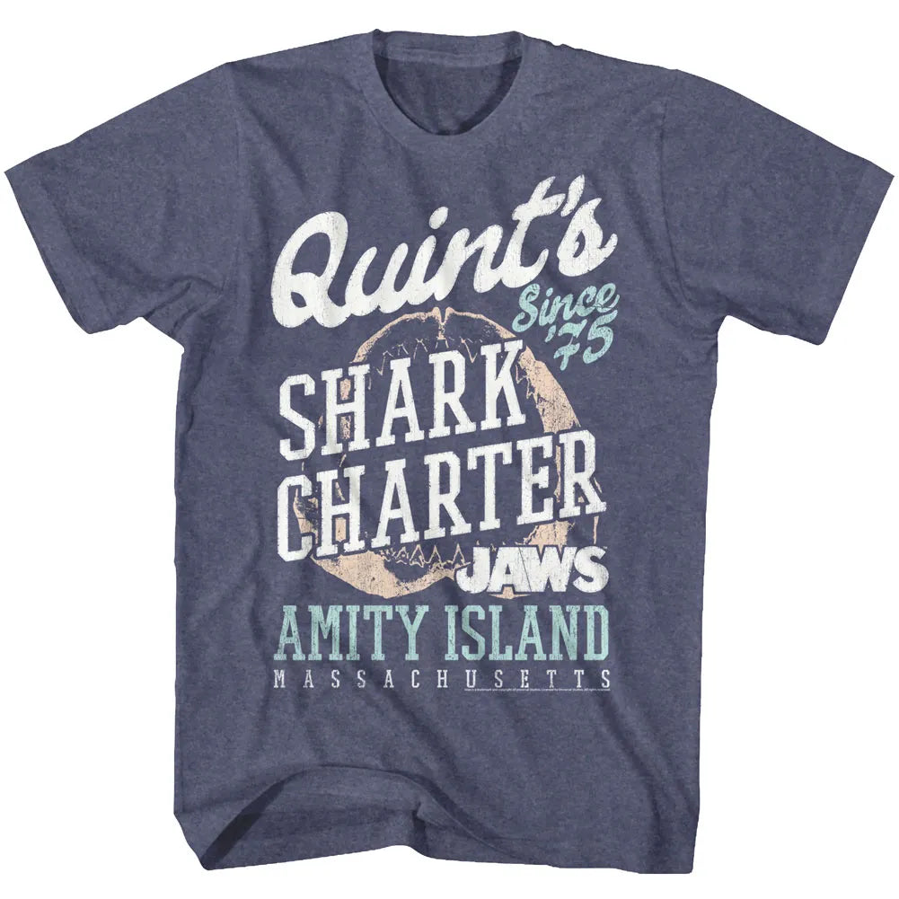 Jaws Quints Shark Charter Official Heather T-Shirt