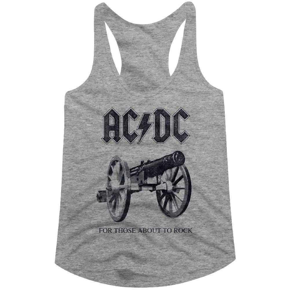 AC/DC About To Rock Official Ladies Heather Racerback Shirt