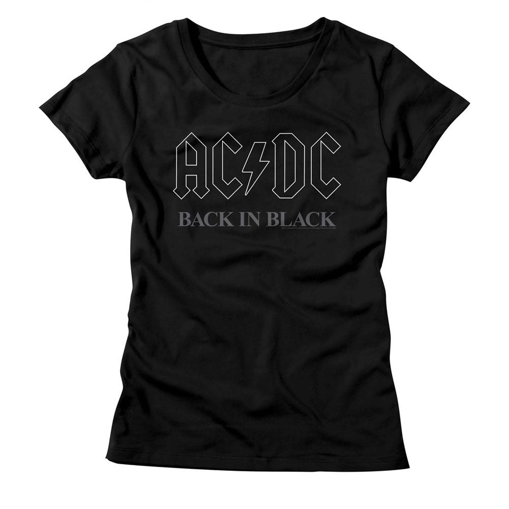 AC/DC Back In Black 3 Official Ladies T-Shirt 2X-Large *Sale