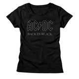 AC/DC Back In Black 3 Official Ladies T-Shirt 2X-Large *Sale