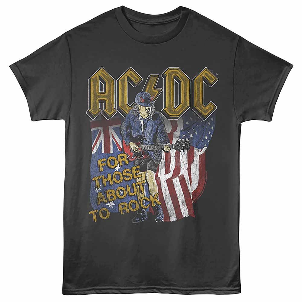 AC/DC Aus And US Flags Official T-Shirt