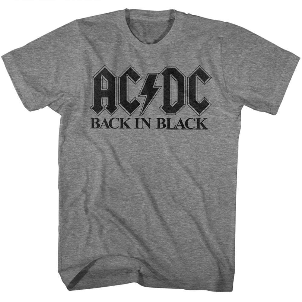 AC/DC Back In Black Official Heather T-Shirt Medium *Sale