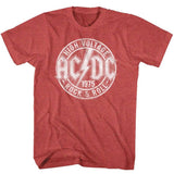 AC/DC High Voltage Rock 'N Roll Red Heather T-Shirt Medium *Sale