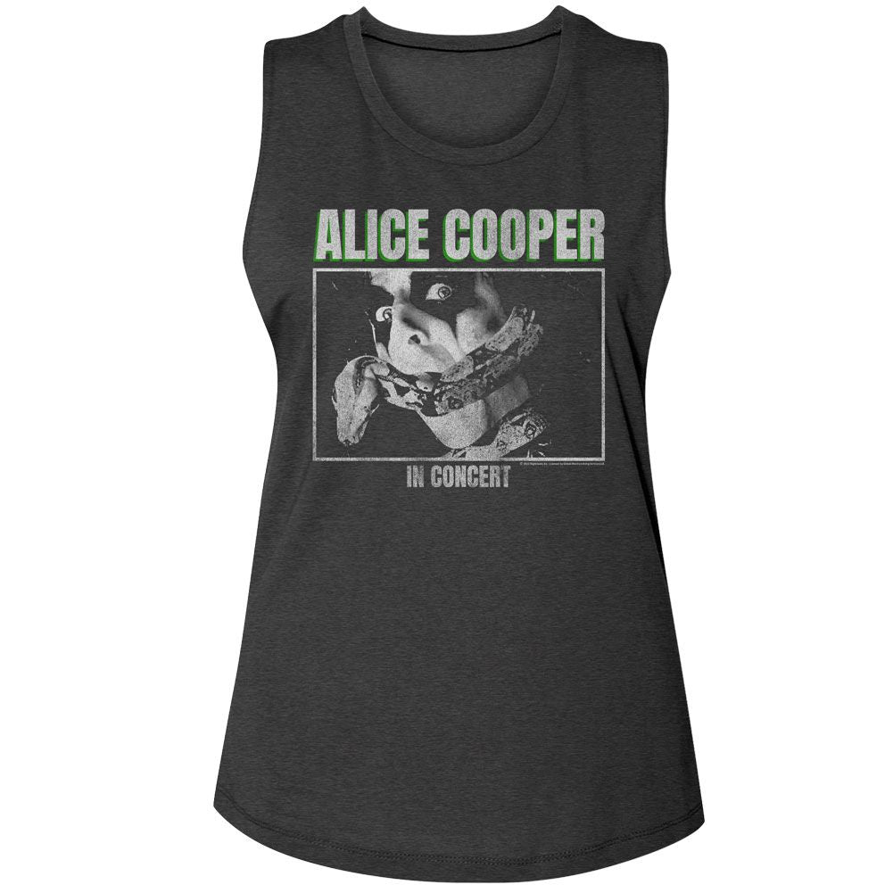 Alice Cooper In Concert Snake Official Ladies Muscle Tank