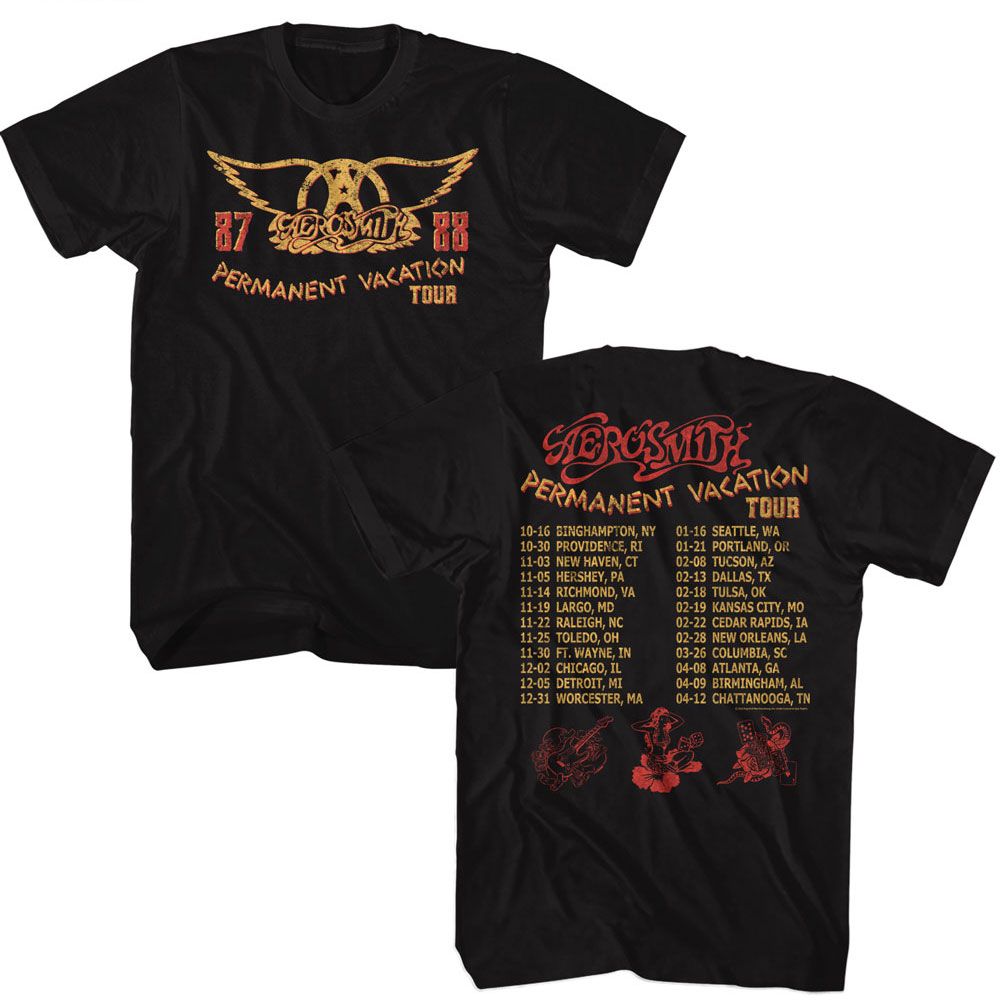 Aerosmith Permanent Tour 87 88 Official T-Shirt