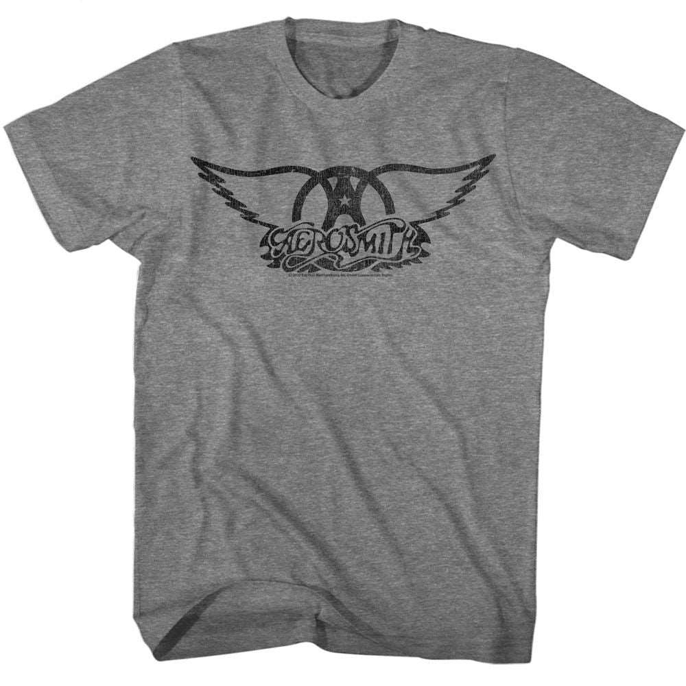 Aerosmith Wings Black Logo Official Heather T-Shirt