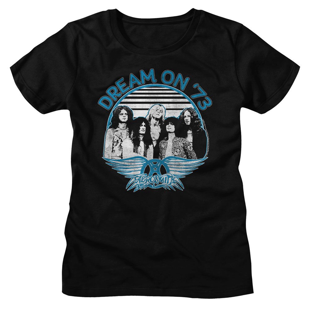 Aerosmith Dream On Blue And White Official Ladies T-Shirt