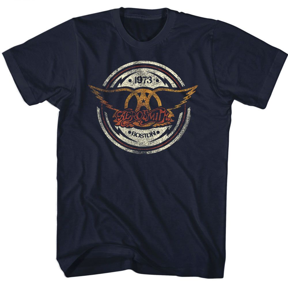 Aerosmith 1973 Circle Logo Official T-Shirt