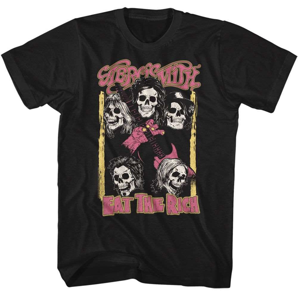 Aerosmith Skulls Eat The Rich Color Official T-Shirt