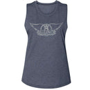 Aerosmith Wings Logo Light Official Ladies Muscle Tank