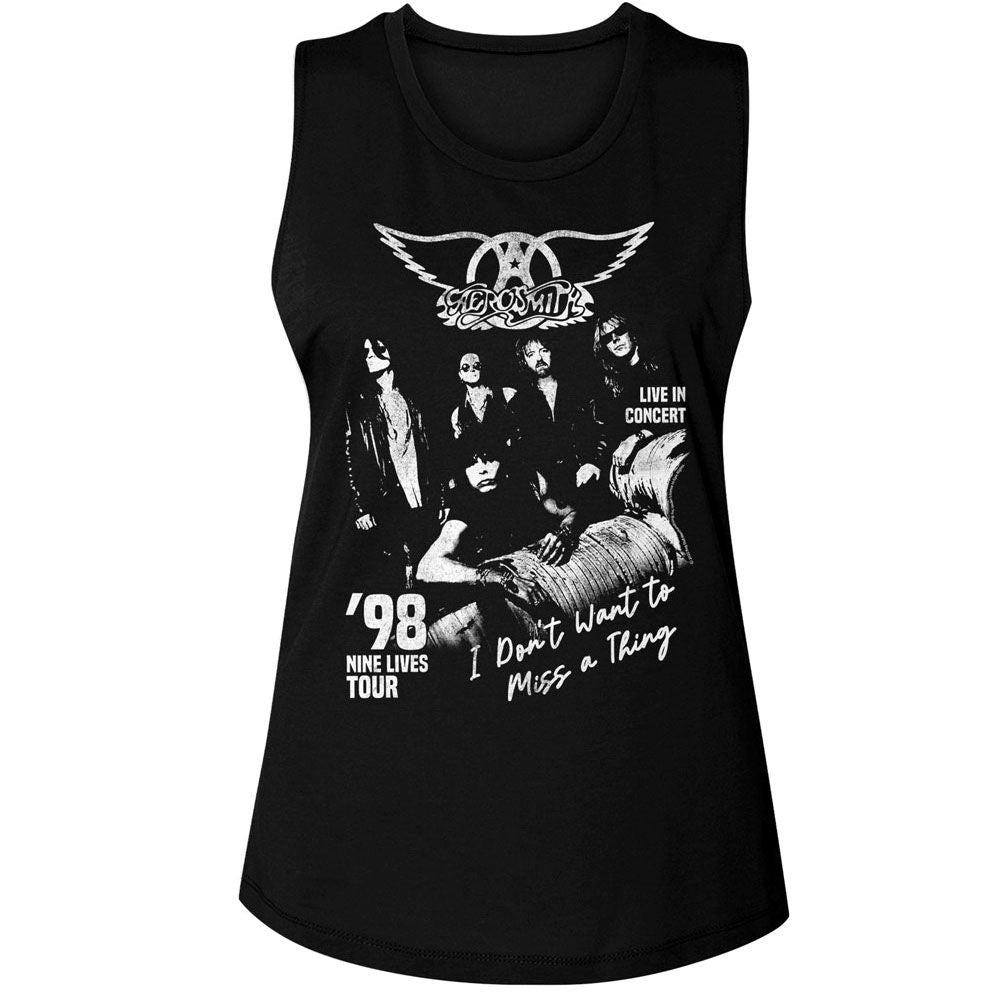 Aerosmith Miss A Thing Official Ladies Muscle Tank