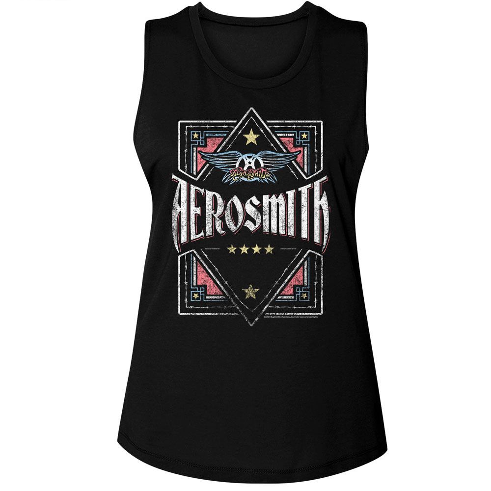 Aerosmith Box Logo Official Ladies Muscle Tank