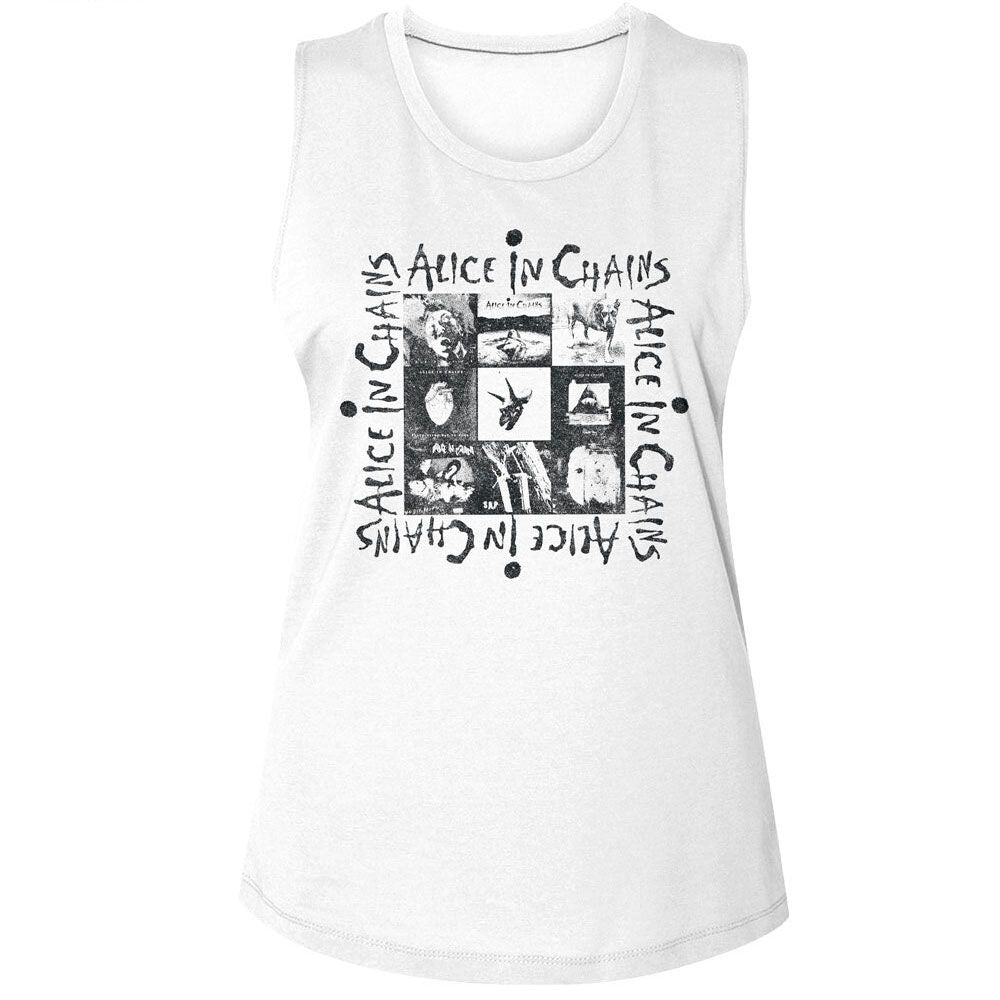 Alice In Chains Multi Album Art Official Ladies Muscle Tank *Sale