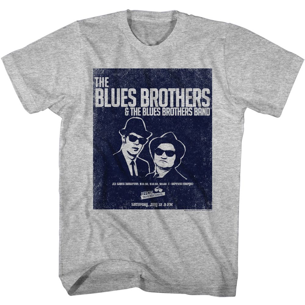 The Blues Brothers Blues Poster Official Heather T-Shirt