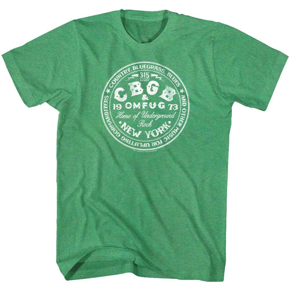 CBGB Logo Kelly Green Heather T-Shirt