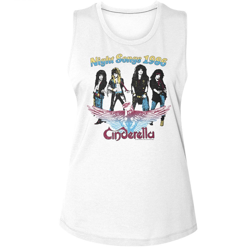 Cinderella Night Songs 1986 Official Ladies Muscle Tank