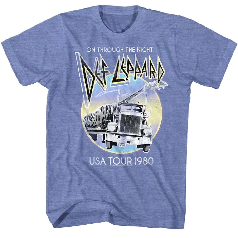 Def Leppard Pastel On Through The Night Heather T-Shirt