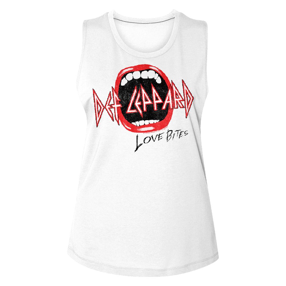 Def Leppard Love Bites Mouth Official Ladies Muscle Tank