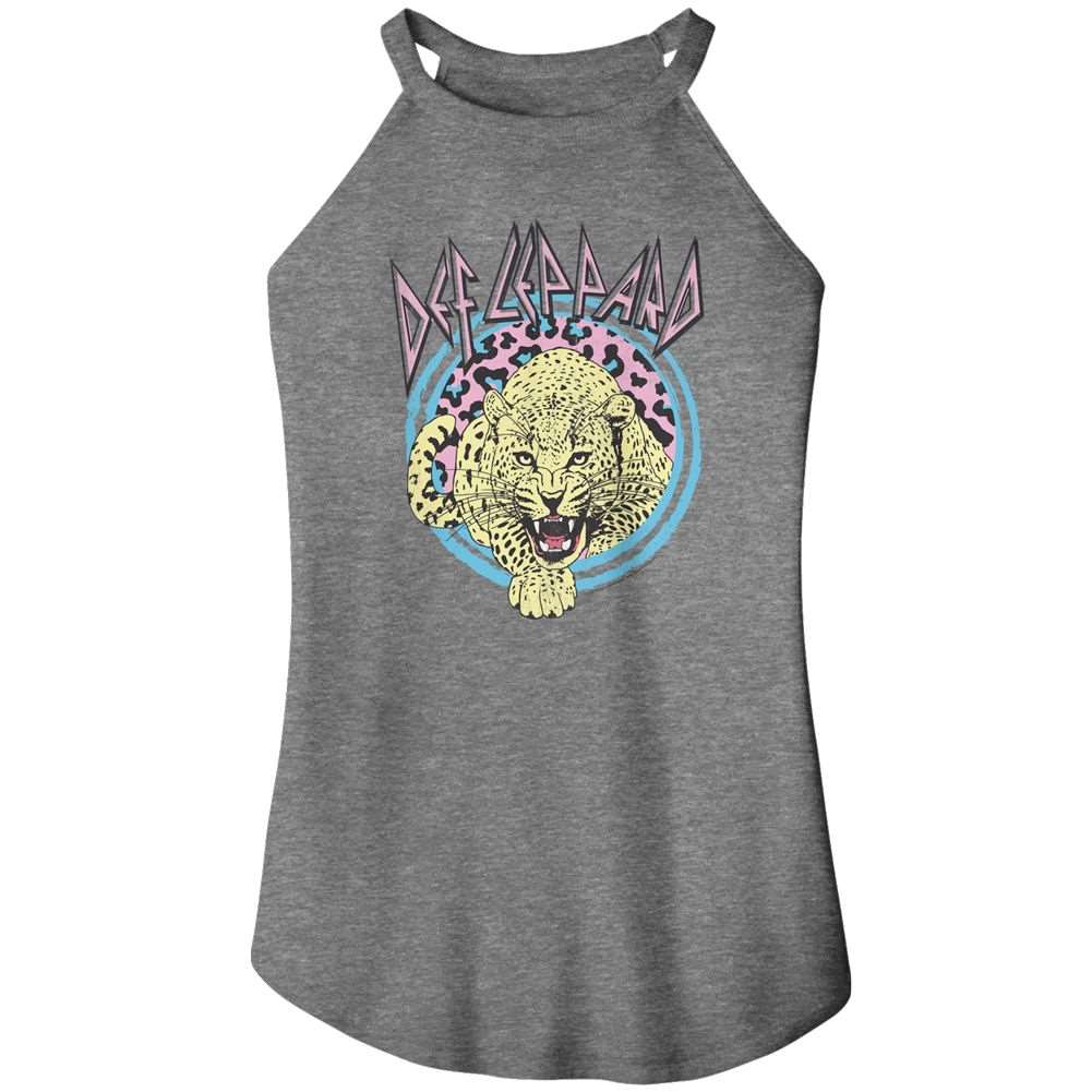 Def Leppard Pastel Leopard Official Ladies Sleeveless Rocker Tank X-Large *Sale