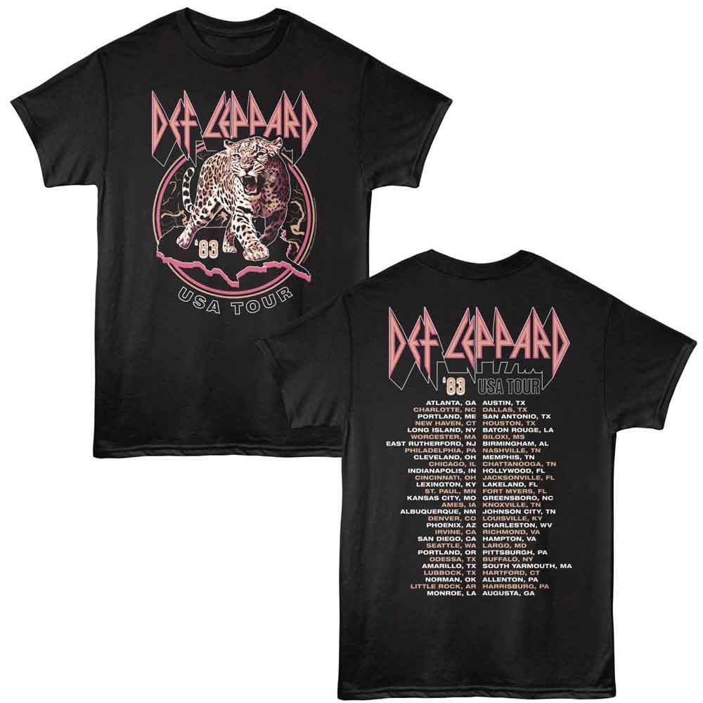 Def Leppard 83 USA Tour F/B Official T-Shirt