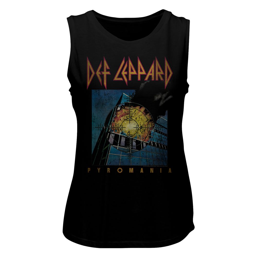 Def Leppard Pyromania Faded Official Ladies Muscle Tank Large *Sale
