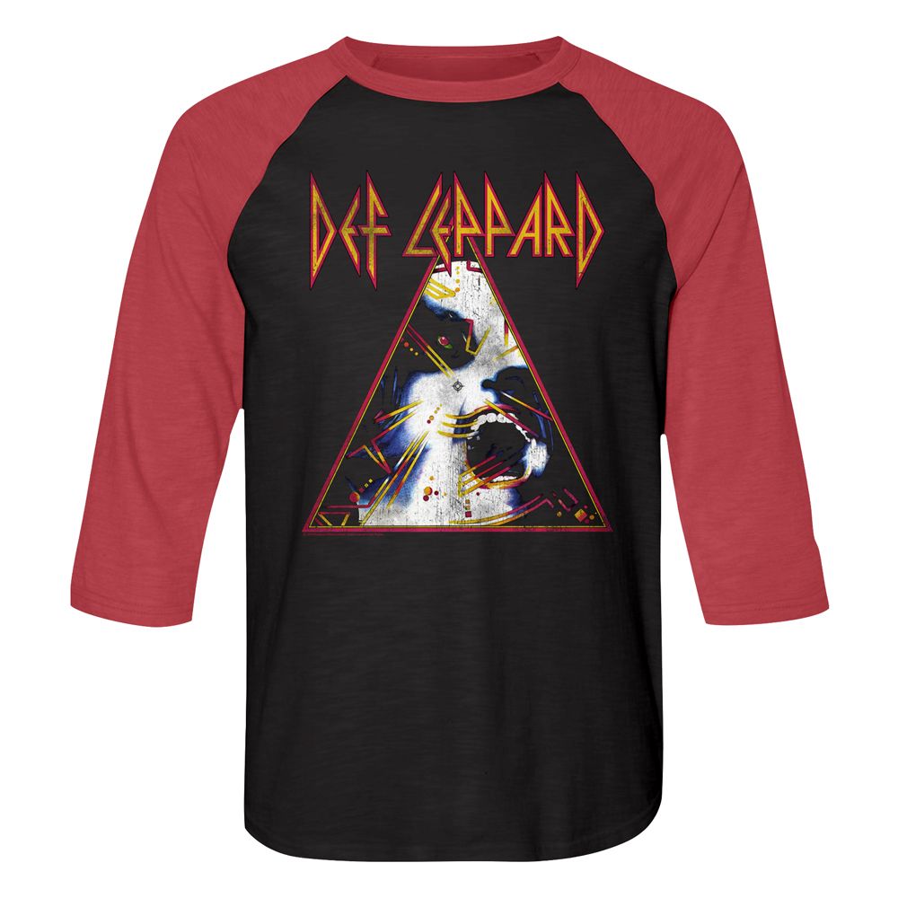 Def Leppard No BG Hysteria  Official Raglan T-Shirt