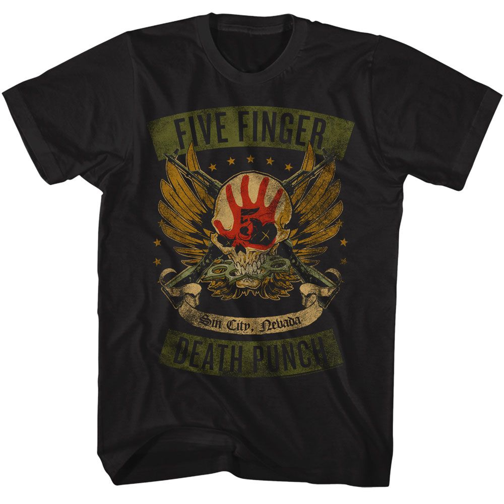 Five Finger Death Punch Winged Skull Official T-Shirt