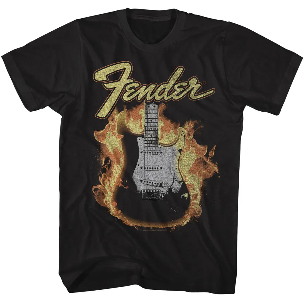 Fender Flame Guitar Official T-Shirt – Rockteez Apparel