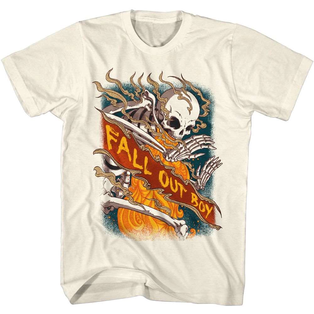 Fall Out Boy Fire Skeleton Official T-Shirt