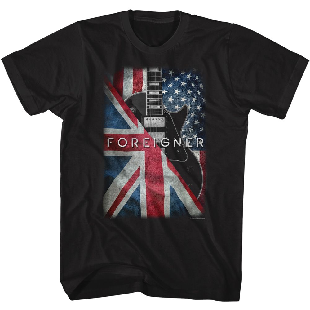 Foreigner Flags And Guitar Official T-Shirt