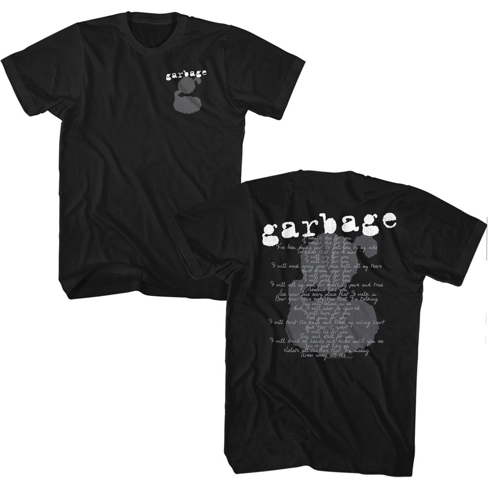 Garbage #1 Crush Lyrics Official T-Shirt