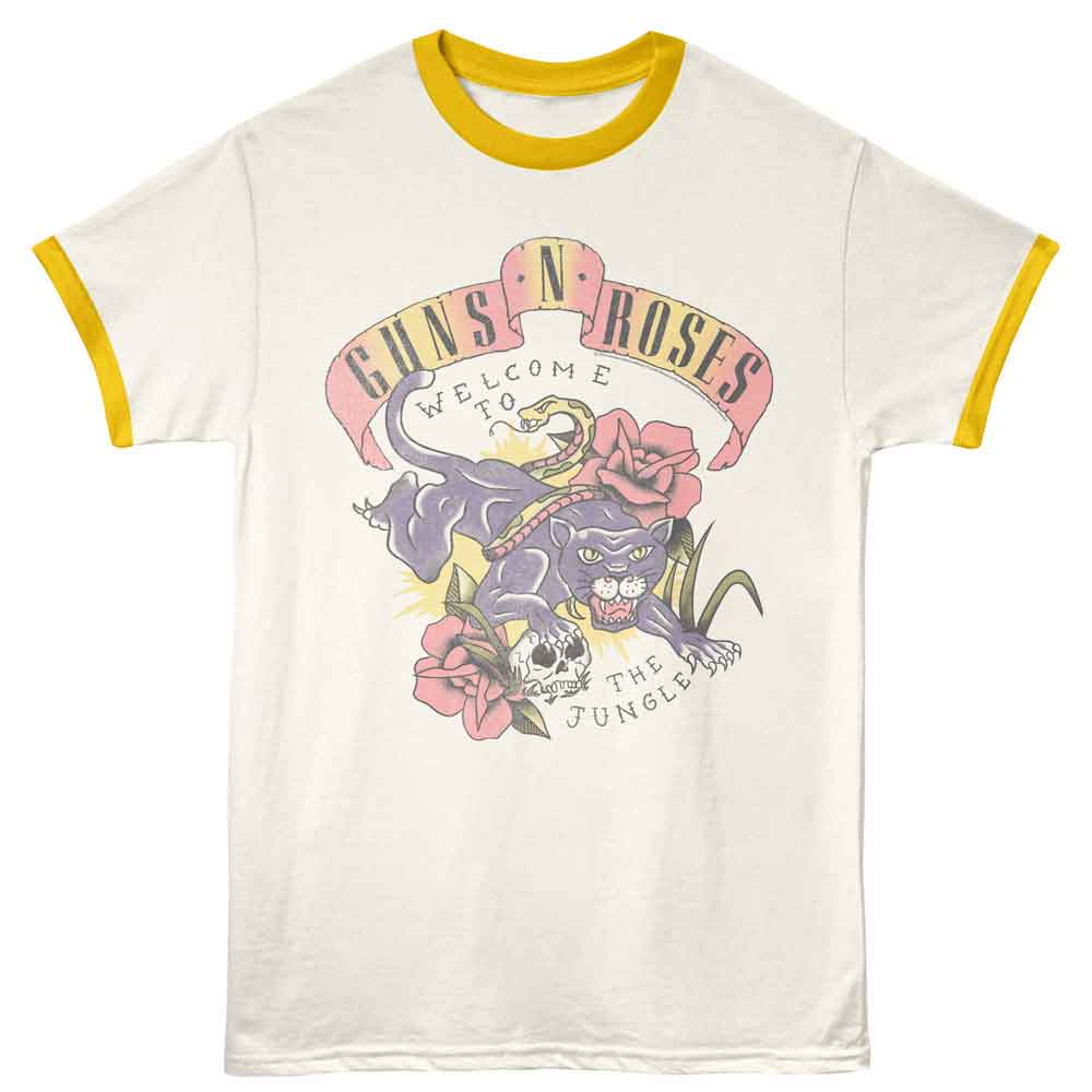 Guns N Roses Tattoo Style Jungle Official Ringer T-Shirt