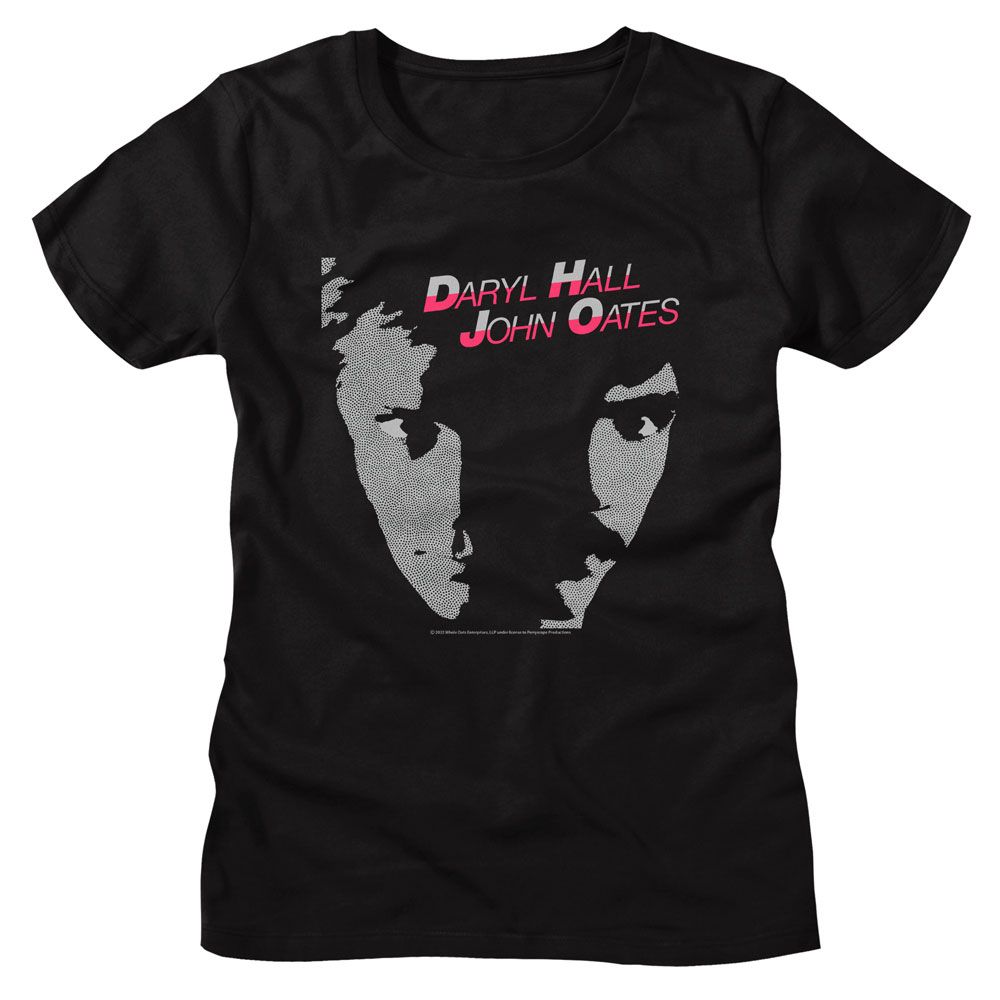 Hall And Oates Faces Official Ladies T-Shirt