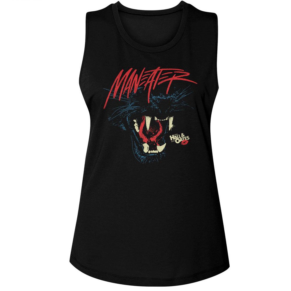 Hall And Oates Maneater Panther Official Ladies Muscle Tank
