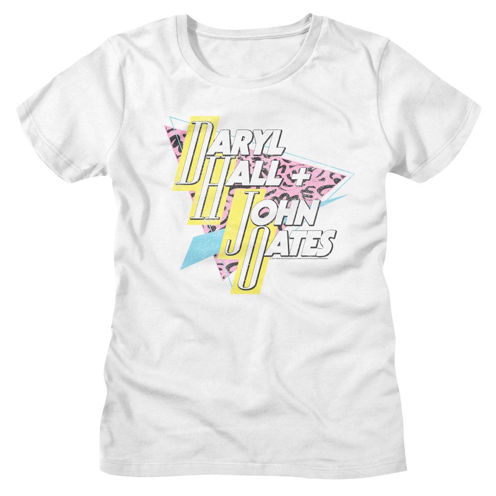 Hall And Oates 80's Triangle Official Ladies T-Shirt