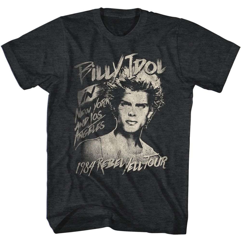 Billy Idol 84 Rebel Yell Tour Official Heather T-Shirt