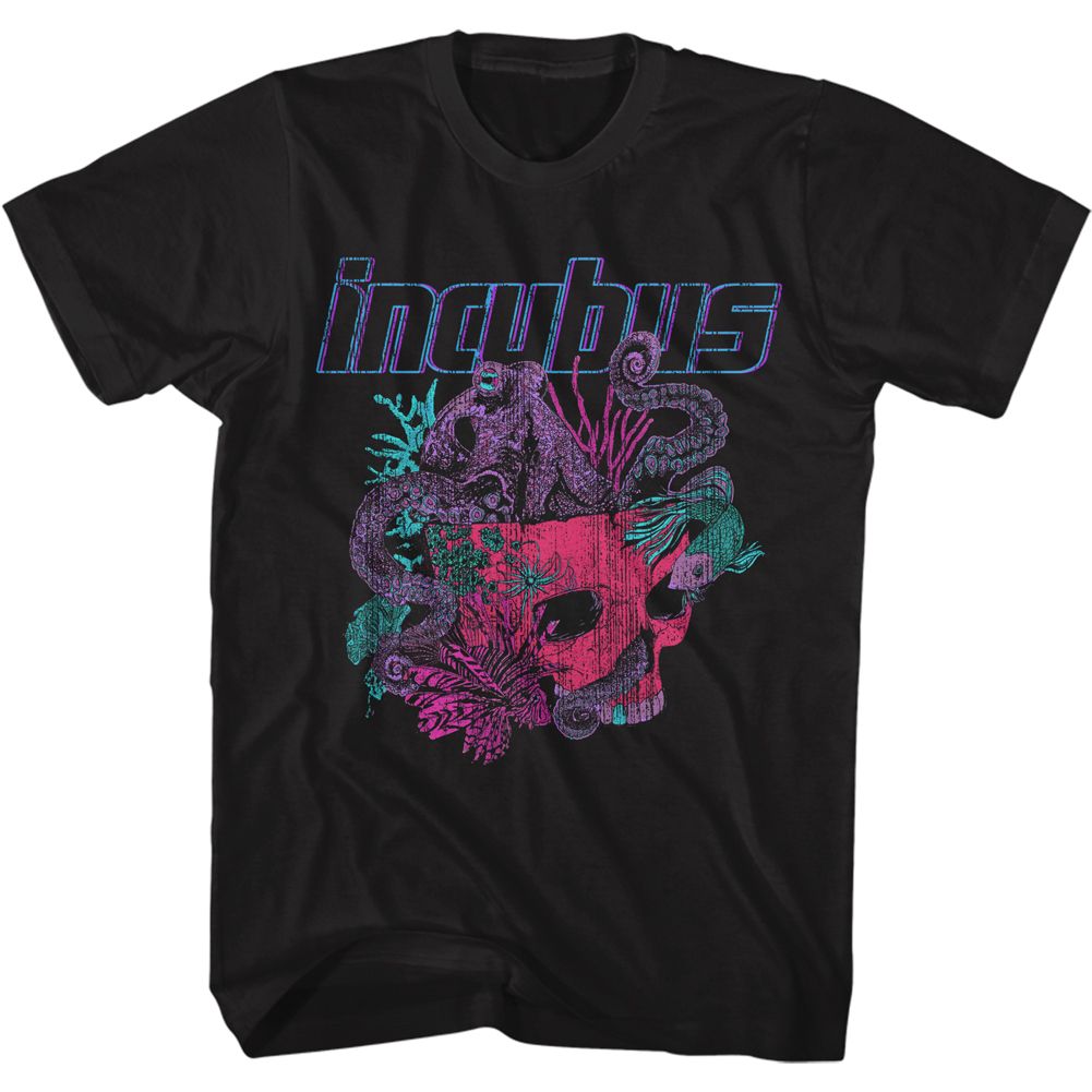 Incubus Logo And Octopus Skull Official T-Shirt