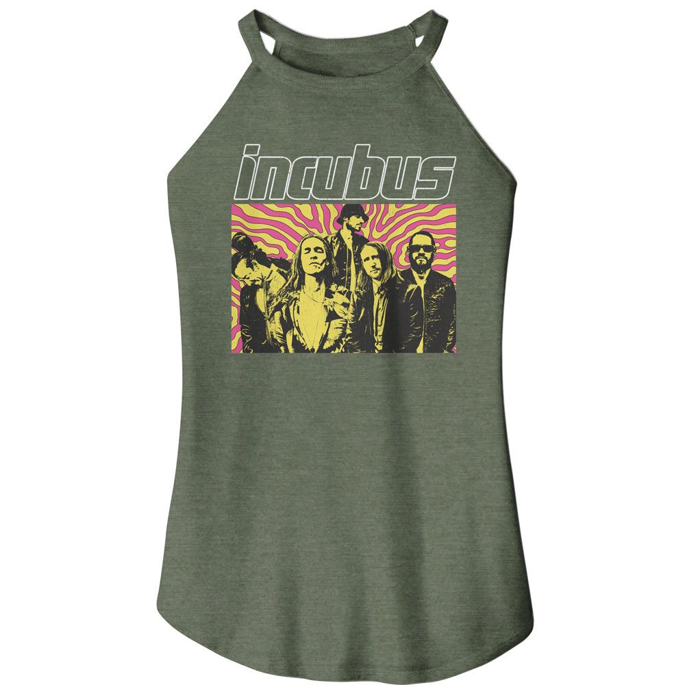 Incubus Swirl Background Official Ladies Sleeveless Rocker Tank
