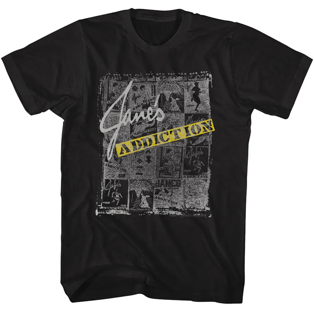 Janes Addiction Newspaper Collage Official T-Shirt