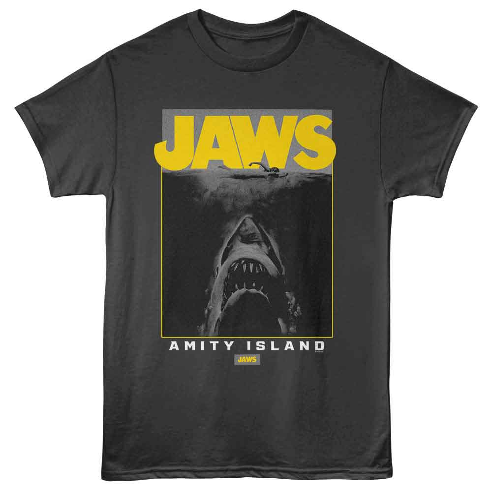 Jaws Poster With Amity Island Official T-Shirt