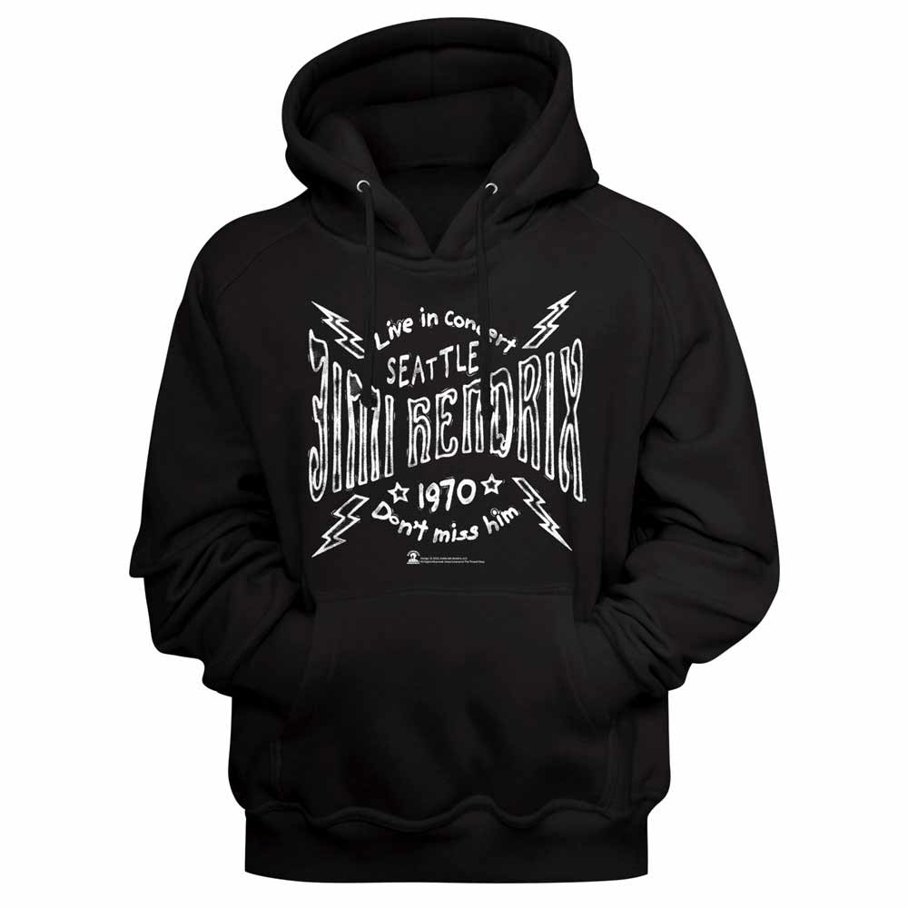 Jimi Hendrix Seattle 70 Lightning Official Hoodie