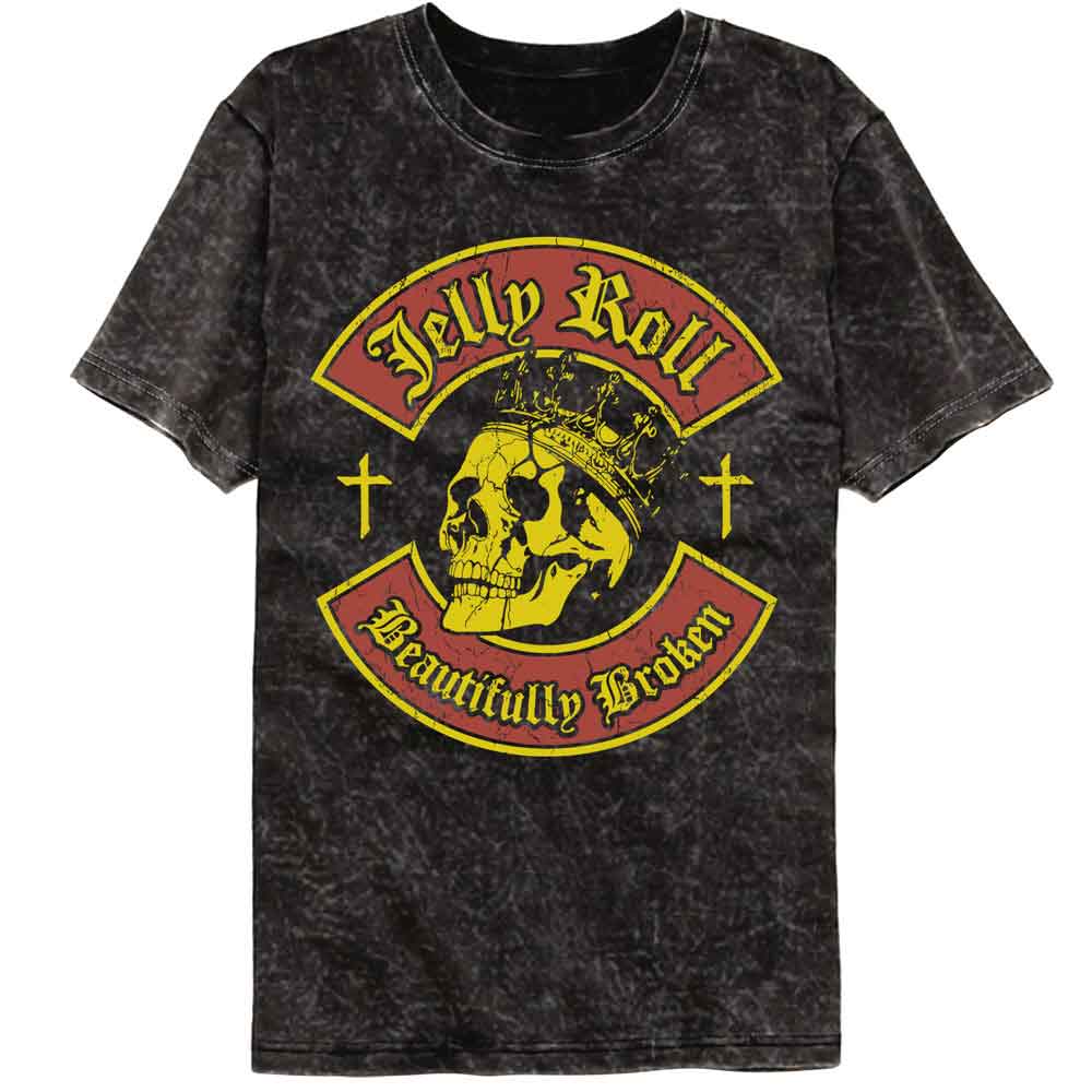 Jelly Roll Skull And Crosses Official Mineral Wash T-Shirt