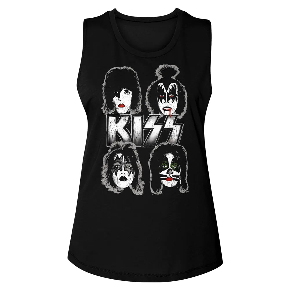 Kiss Faces Official Ladies Muscle Tank Medium *Sale