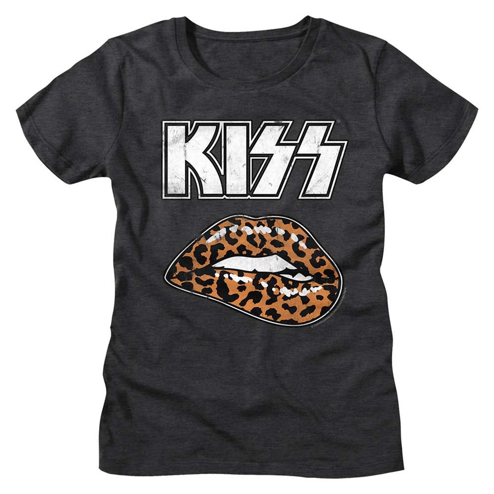 Kiss Leopard Lip Official Ladies T-Shirt